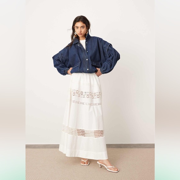 ASOS edition crochet trim maxi skirt - Picture 2 of 2